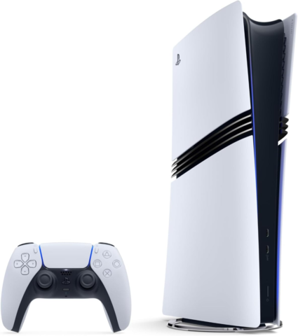 Console PlayStation 5 Pro branco com controle DualSense